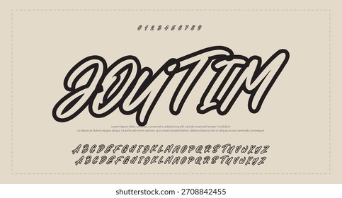 Tipografía elegante del alfabeto de la fuente del script. Signature Font Calligraphy Logotype Script Brush Tipo de fuente Letras de fuentes escritas a mano 