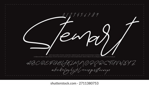 Elegant Script Font Alphabet Typography. Signature Font Calligraphy Logotype Script Brush Font Type Font lettering handwritten