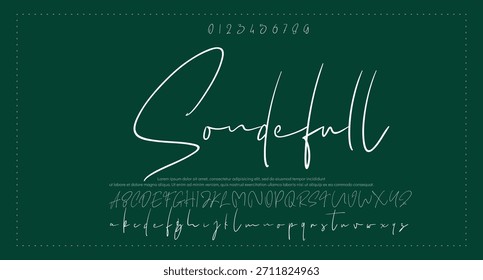 Tipografía elegante del alfabeto de la fuente del script. Signature Font Calligraphy Logotype Script Brush Tipo de fuente Letras de fuentes escritas a mano