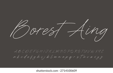 Tipografía elegante del alfabeto de la fuente del script. Signature Font Calligraphy Logotype Script Brush Tipo de fuente Letras de fuentes escritas a mano  