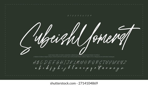 
Elegant Script Font Alphabet Typography. Signature Font Calligraphy Logotype Script Brush Font Type Font lettering handwritten