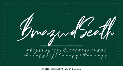 Tipografía elegante del alfabeto de la fuente del script. Signature Font Calligraphy Logotype Script Brush Tipo de fuente Letras de fuentes escritas a mano