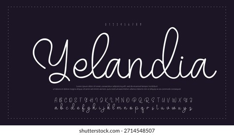 Tipografía elegante del alfabeto de la fuente del script. Signature Font Calligraphy Logotype Script Brush Tipo de fuente Letras de fuentes escritas a mano  