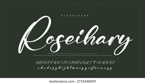 Tipografía elegante del alfabeto de la fuente del script. Signature Font Calligraphy Logotype Script Brush Tipo de fuente Letras de fuentes escritas a mano  