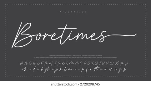 Tipografía elegante del alfabeto de la fuente del script 