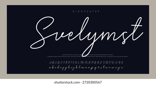 Elegant Script Font Alphabet Typography. Signature Font Calligraphy Logotype Script Brush Font Type Font lettering handwritten  