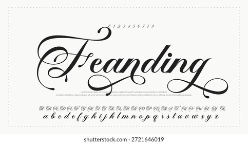 Tipografía elegante del alfabeto de la fuente del script 