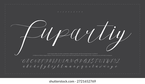 Tipografía elegante del alfabeto de la fuente del script 