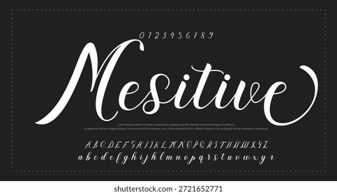 Tipografía elegante del alfabeto de la fuente del script 