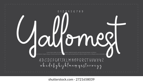 Tipografía elegante del alfabeto de la fuente del script 
