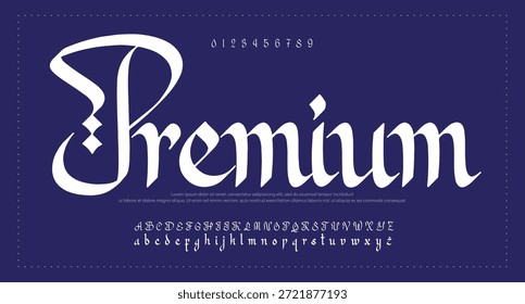Tipografía elegante del alfabeto de la fuente del script 