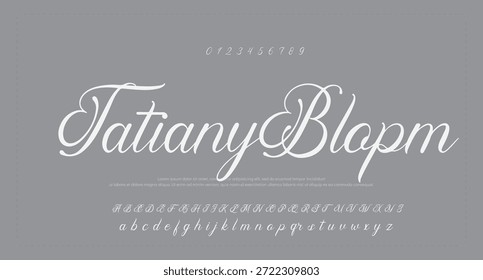 Tipografía elegante del alfabeto de la fuente del script 