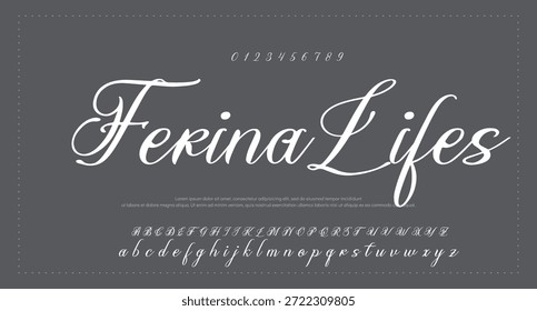 Tipografía elegante del alfabeto de la fuente del script 