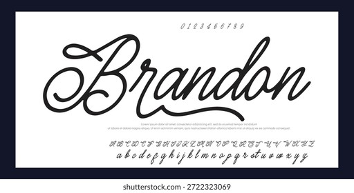 Tipografía elegante del alfabeto de la fuente del script 