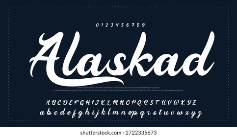 Tipografía elegante del alfabeto de la fuente del script. Signature Font Calligraphy Logotype Script Brush Tipo de fuente Letras de fuentes escritas a mano  