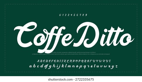 Tipografía elegante del alfabeto de la fuente del script. Signature Font Calligraphy Logotype Script Brush Tipo de fuente Letras de fuentes escritas a mano  