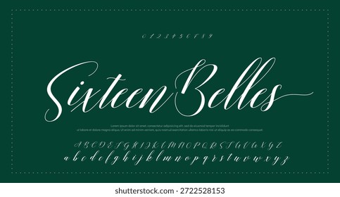 Tipografía elegante del alfabeto de la fuente del script 