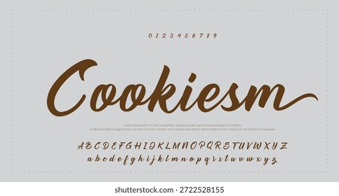 Tipografía elegante del alfabeto de la fuente del script 