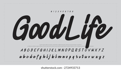 Tipografía elegante del alfabeto de la fuente del script 
