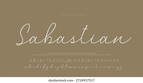 Tipografía elegante del alfabeto de la fuente del script 