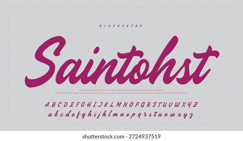 Tipografía elegante del alfabeto de la fuente del script 
