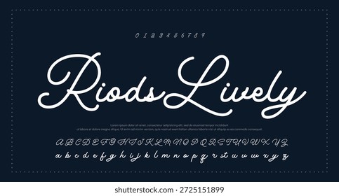 Tipografía elegante del alfabeto de la fuente del script 
