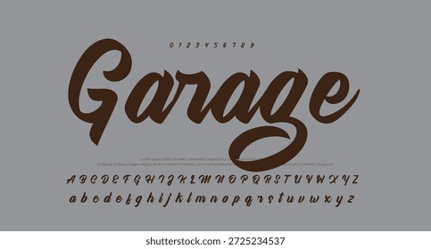Tipografía elegante del alfabeto de la fuente del script 