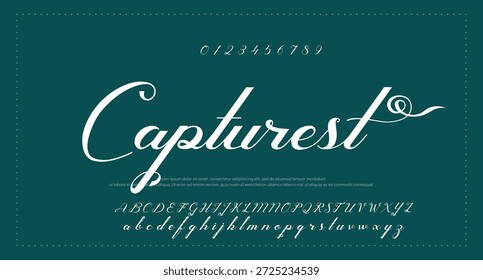 Tipografía elegante del alfabeto de la fuente del script 