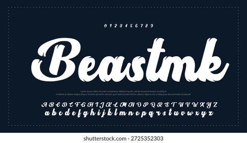 Tipografía elegante del alfabeto de la fuente del script 