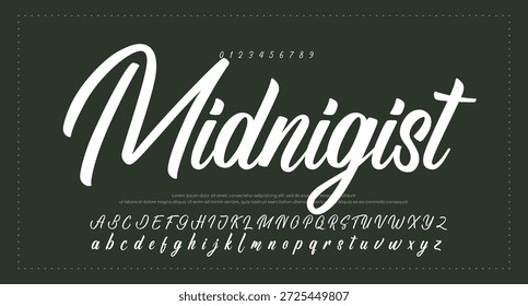 Tipografía elegante del alfabeto de la fuente del script 