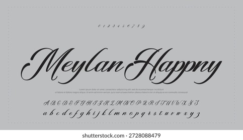 Tipografía elegante del alfabeto de la fuente del script 