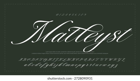 Tipografía elegante del alfabeto de la fuente del script 