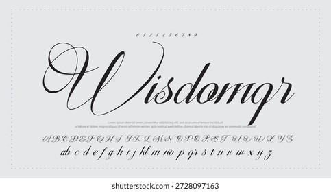 
Tipografía elegante del alfabeto de la fuente del script 