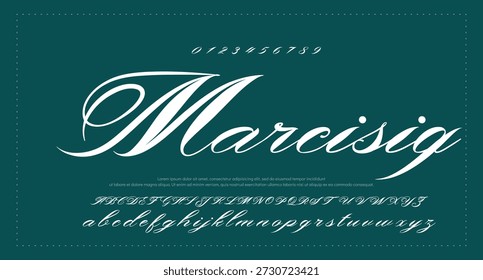 
Tipografía elegante del alfabeto de la fuente del script 