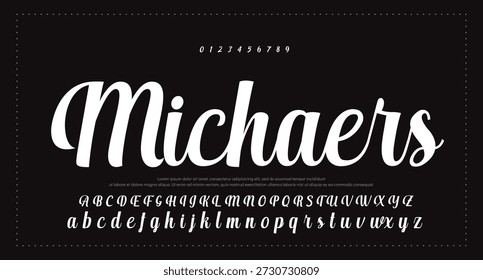 Tipografía elegante del alfabeto de la fuente del script 