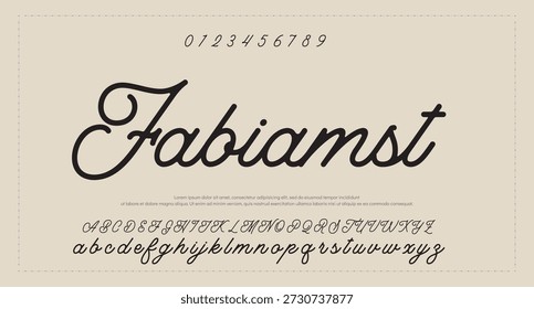 Tipografía elegante del alfabeto de la fuente del script 