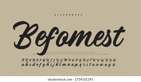 
Tipografía elegante del alfabeto de la fuente del script 