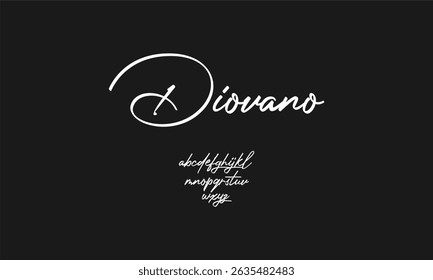 Elegant Script Font. Handwritten Style. Smooth, flowing uppercase and lowercase letters perfect for branding, invitations, fashion, and creative logo designs.