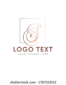An elegant script letter type S logo template, Vector logo for business and company identity 