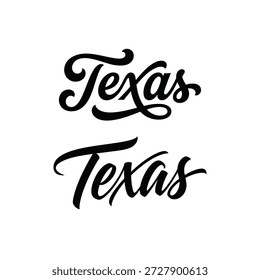 Elegant script lettering showcasing the word texas in a stylish design
