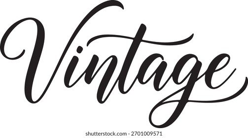 Elegante script lettering soletrando a palavra vintage caligrafia