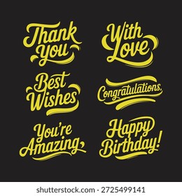 Letras de guion elegantes para varios mensajes de celebración