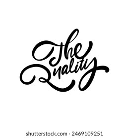 Diseño elegante del logotipo de la escritura con la calidad en estilo sofisticado de la caligrafía, grande para la marca y el marketing