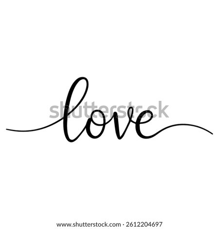 Elegant Script Love Word Art for Romantic Designs