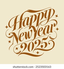 Elegant Script Typography for Happy New Year 2025