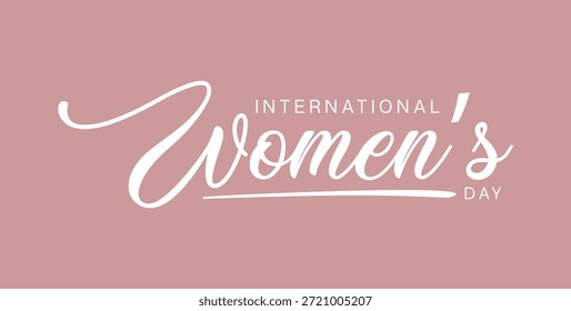 Elegante tipografia de roteiro para o Dia Internacional das Mulheres, celebrando as mulheres em todo o mundo com um design elegante e impactante.