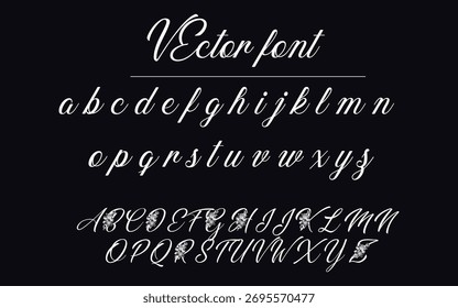 Elegant Script Vector Font Flourish Calligraphy Alphabet 
