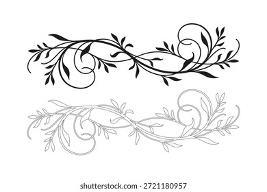 Elegant scrolling floral design elements
