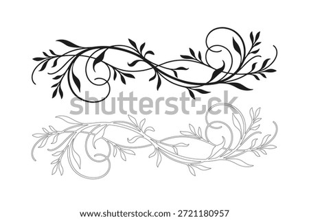 Elegant scrolling floral design elements