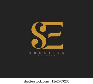 Elegant SE Letter Linked Monogram Logo Design